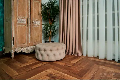 Кварцвиниловая плитка ПВХ Vinilam Parquet Herringbone Glue 2.5 mm GD11177 Паркет Версальский