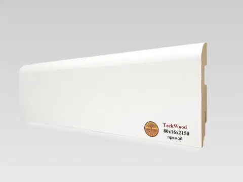 Плинтус TeckWood Белый Прямой 16х80х2150 мм (пог. м)