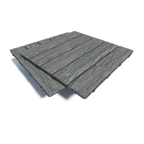 Садовый паркет из ДПК Woodvex Parquet Colorite Серый дым 25х500х500 мм