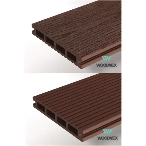 Террасная доска ДПК Woodvex Select Тёмно-коричневый 22х146х4000 мм
